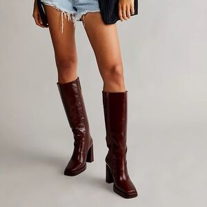 Jeffrey Campbell Burgundy Heeled Boots